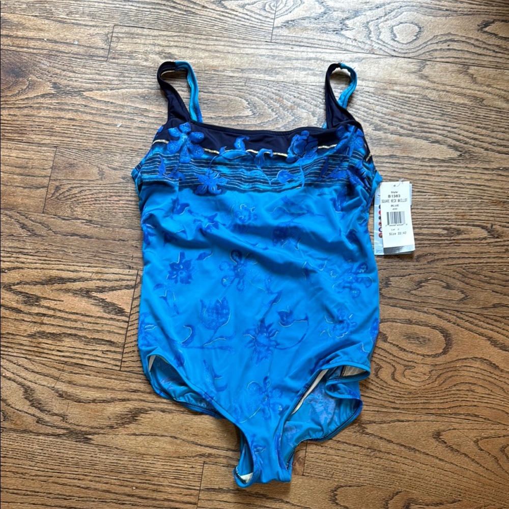 Blue Floral Women's One Piece Swimsuit